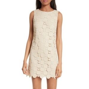 Gold dot lace shift dress